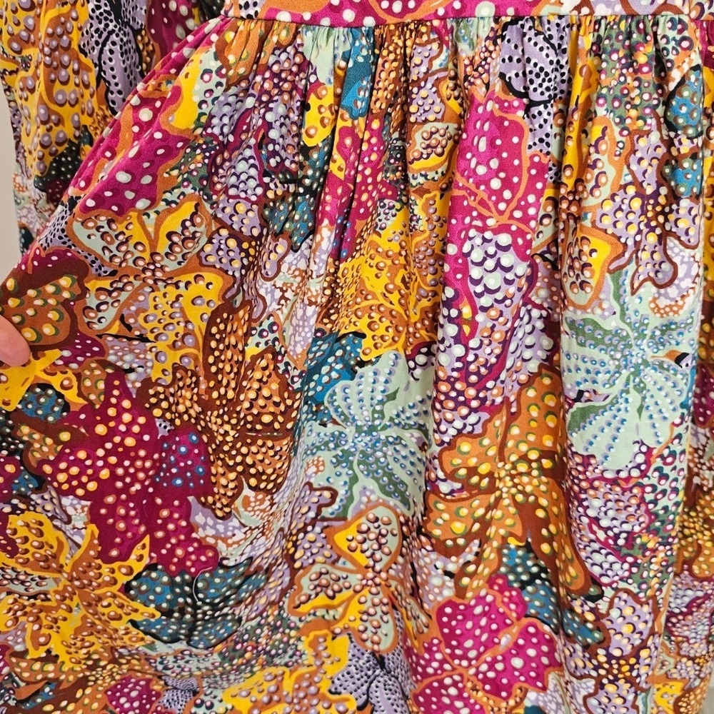 Kika Vargas x Target Floral Babydoll Dress‎ L Scallop Collar Puff Sleeve Cotton - Picture 8 of 12